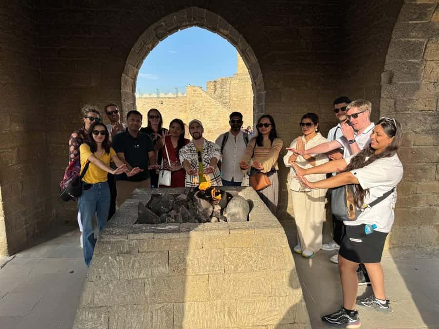 Baku: Gobustan, Mud Volcano, Fire Mount, Temple Lunch Entry - Ateshgah Fire Temple explains the sacred flames