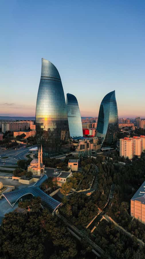 Baku: Night Panoramic Group Tour with Flame Towers 1 - Highland Park and the view across Baku