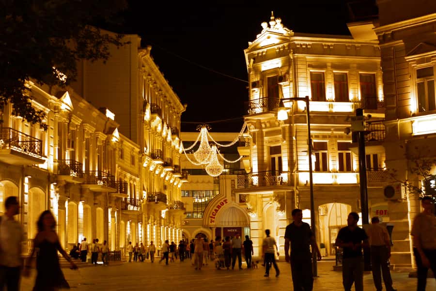 Baku Panoramic Night Tour - Highland Park and the view across Baku Bay
