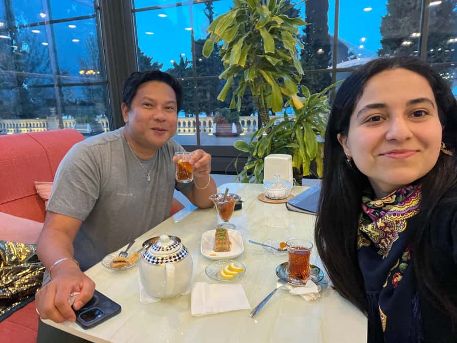 Taste of Azerbaijan: Cuisine Tour with Snacks and Dinner - Baku Boulevard: tea, murabba, and baklava